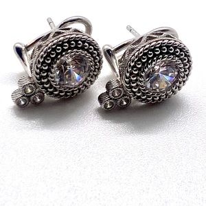 Judith Ripka Vintage CZ Studs 925 Sterling Silver